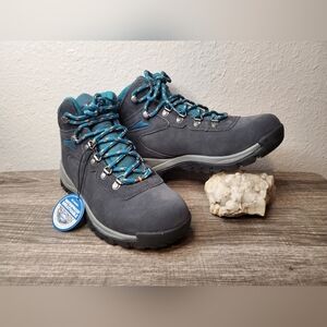 Columbia Women's Newton Gray and Teal Lace Up Boots